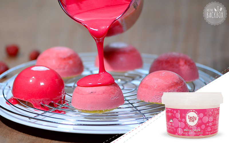 Tasty me Mirror Glaze Perlmutt mit Glitzer Kuchen Klassiker neu interpretiert