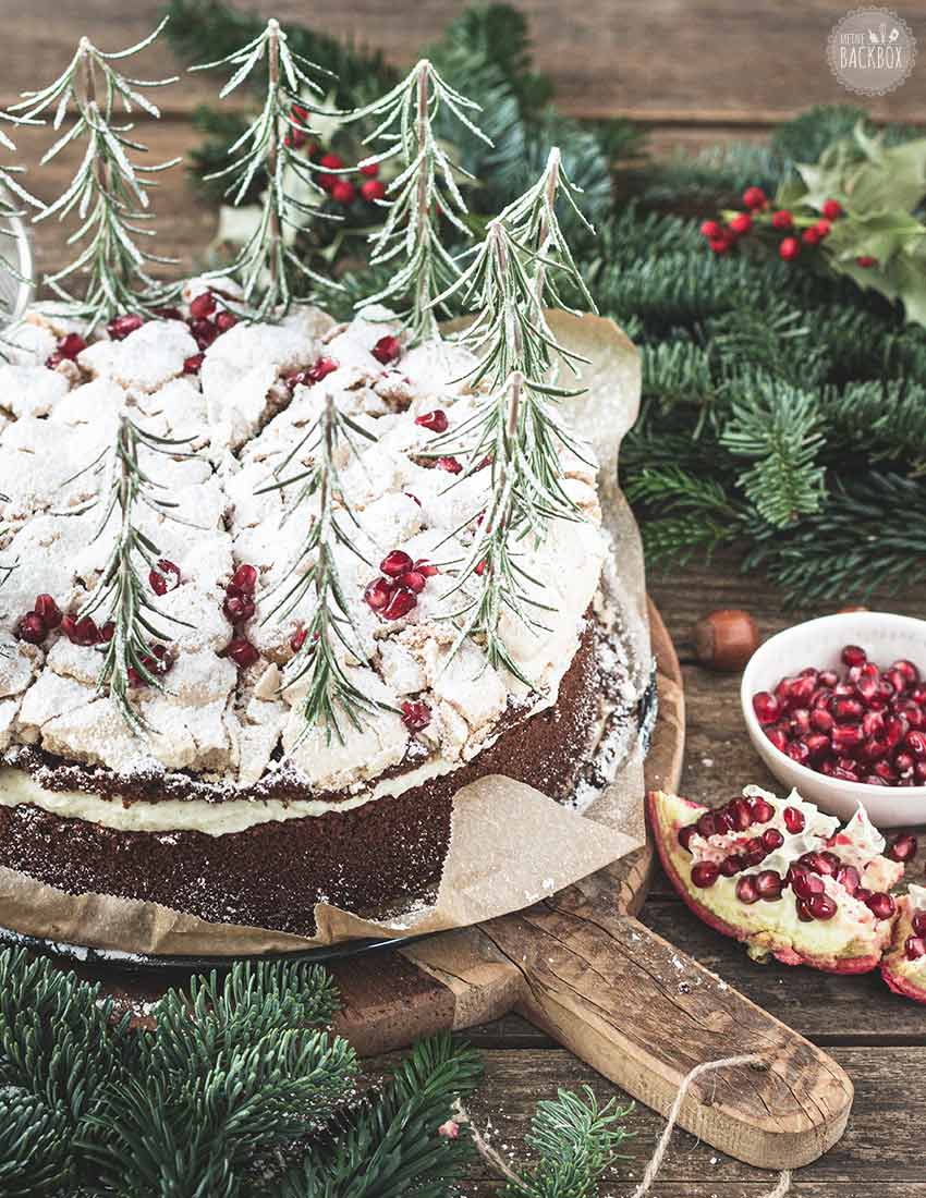 Schneegestöber Torte mit Baiser