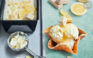 Lemon Cheesecake Eis mit Cookie Dough
