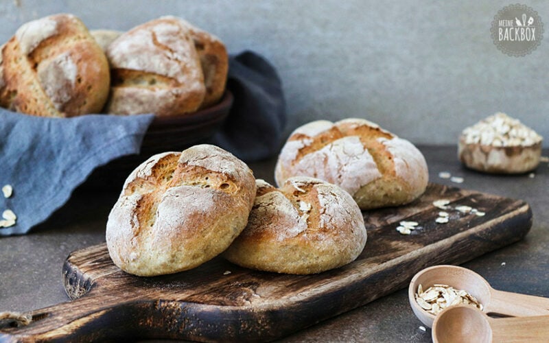 Haferflocken Brötchen über Nacht