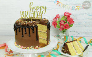 Konfetti Drip Cake mit Konfetticreme