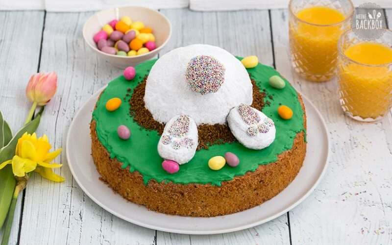 Hasenpo Motivtorte aus saftigem Karottenkuchen