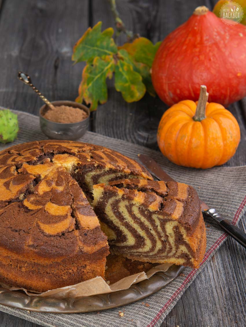 Kürbis Zebrakuchen mit Pumpkin Spice