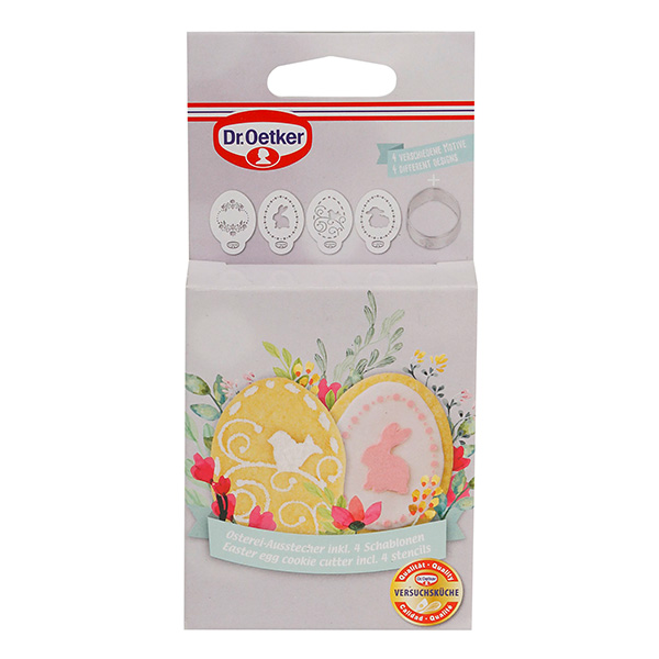 Dr. Oetker Küchenhelfer Ei-Ausstecher mit Dekor-Schablonen