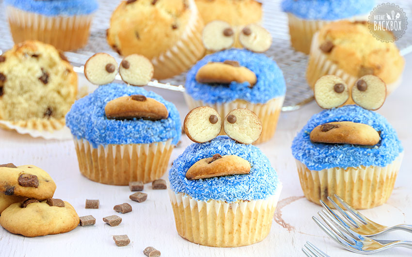 Krümelmonster Muffins mit Chocolate Chunks und Kokosraspel