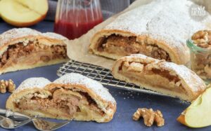 Südtiroler Apfelstrudel im Mürbeteig – Vegan