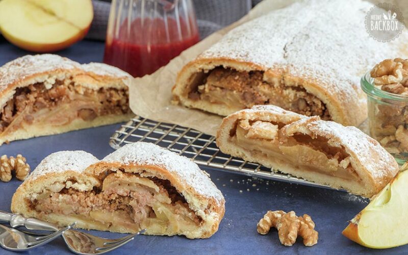 Südtiroler Apfelstrudel im Mürbeteig – Vegan