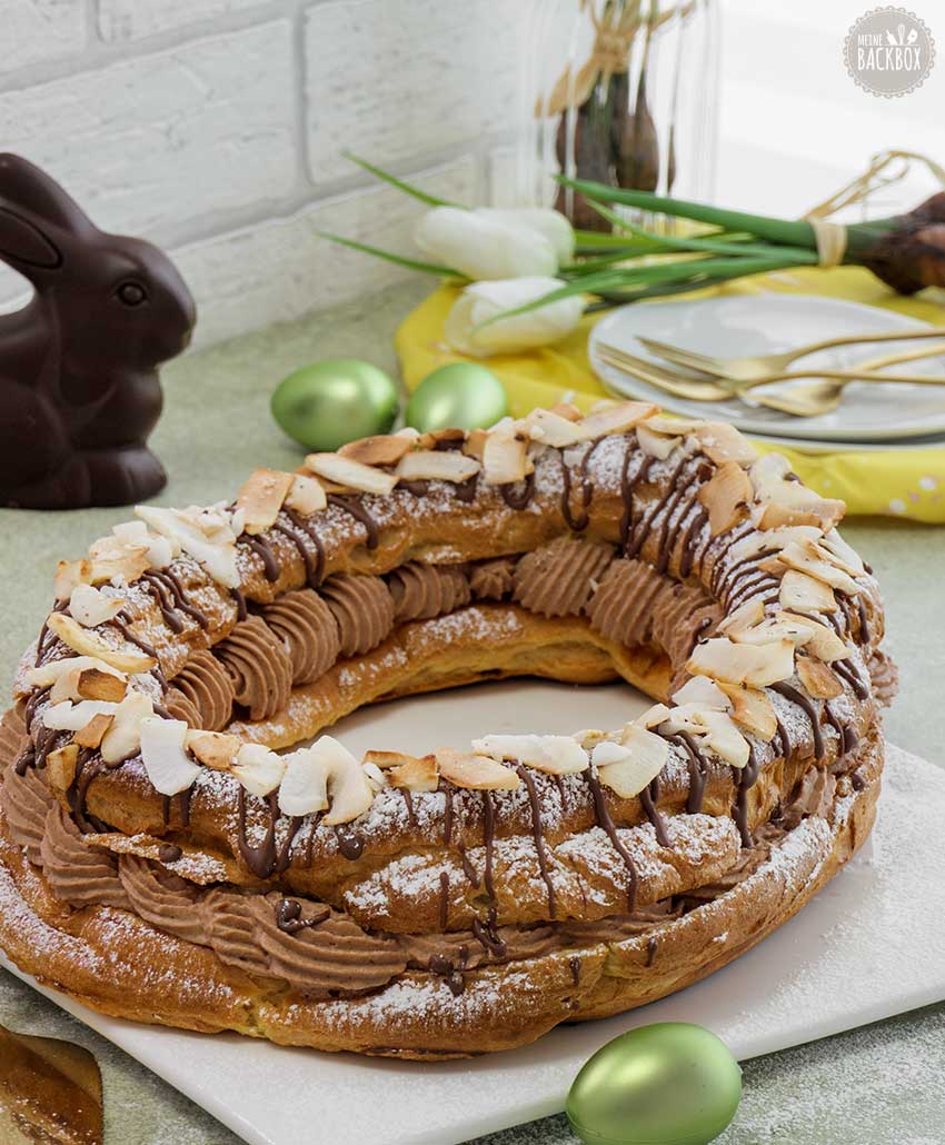 Paris Brest mit Schokosahne und Kokospraliné