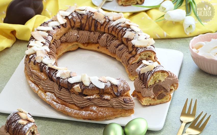 Paris Brest Osterei mit Schokosahne