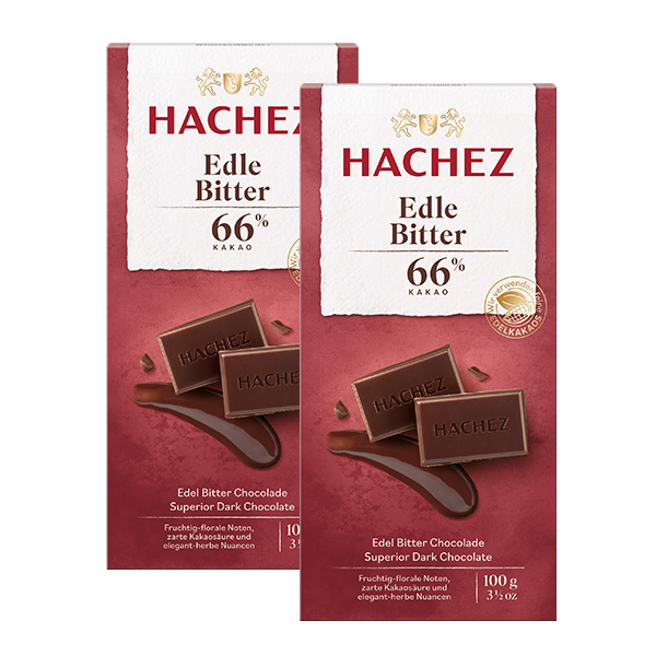 2 Tafeln Edle Bitter 66% von Hachez