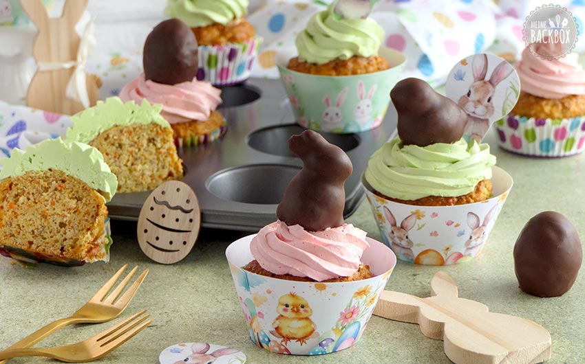 Rübli-Törtchen – Cupcakes mit süßen Oster Cake Pops als Dekoration