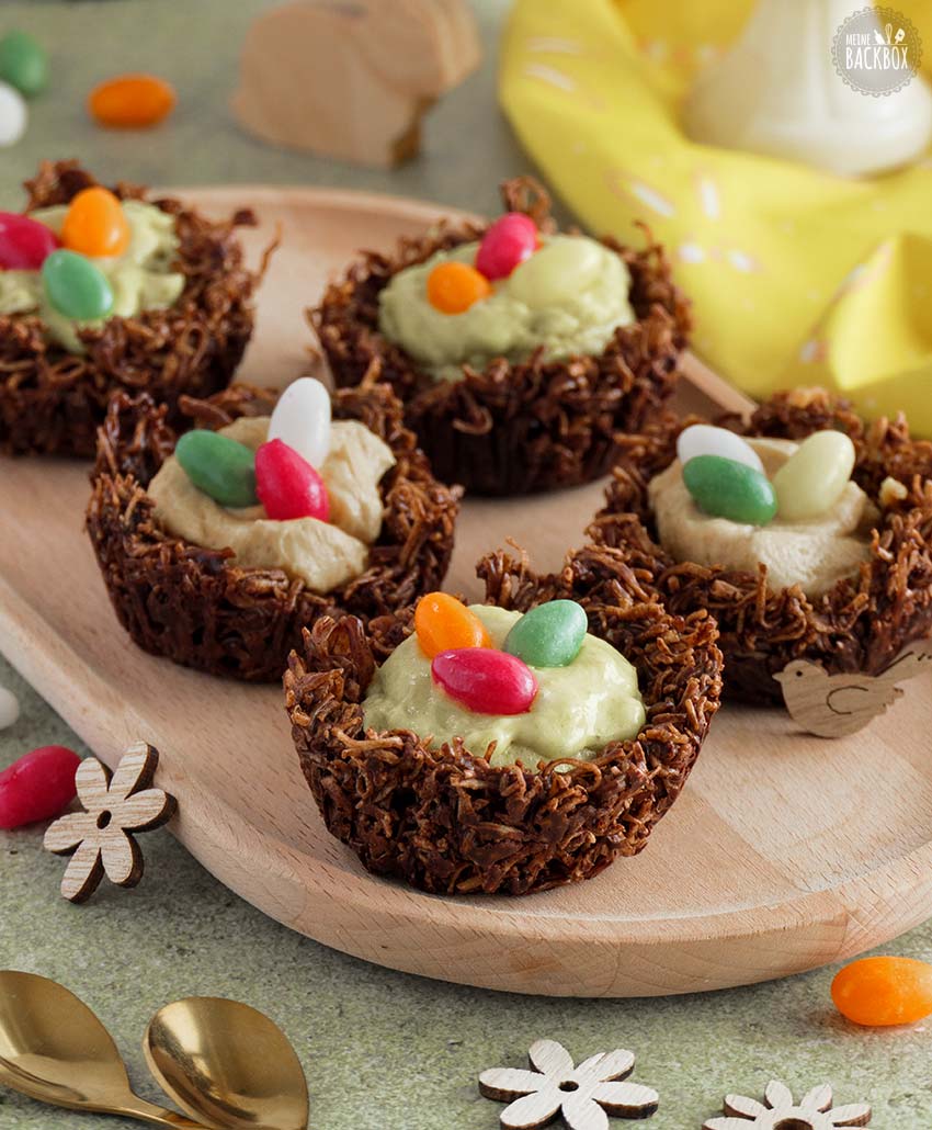 Osternester im Dubai Style: Zweierlei Osternester mit Pistaziencreme oder Erdnusscreme