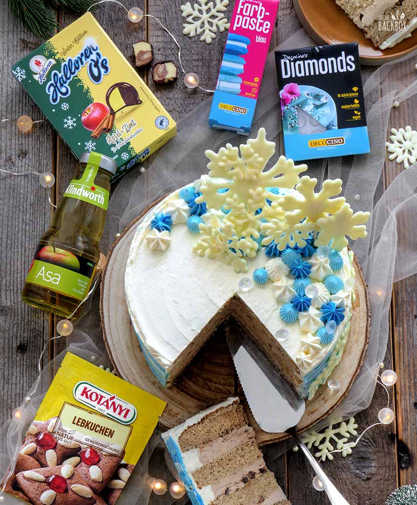Eiskristall-Torte mit allen Produkten aus der Box