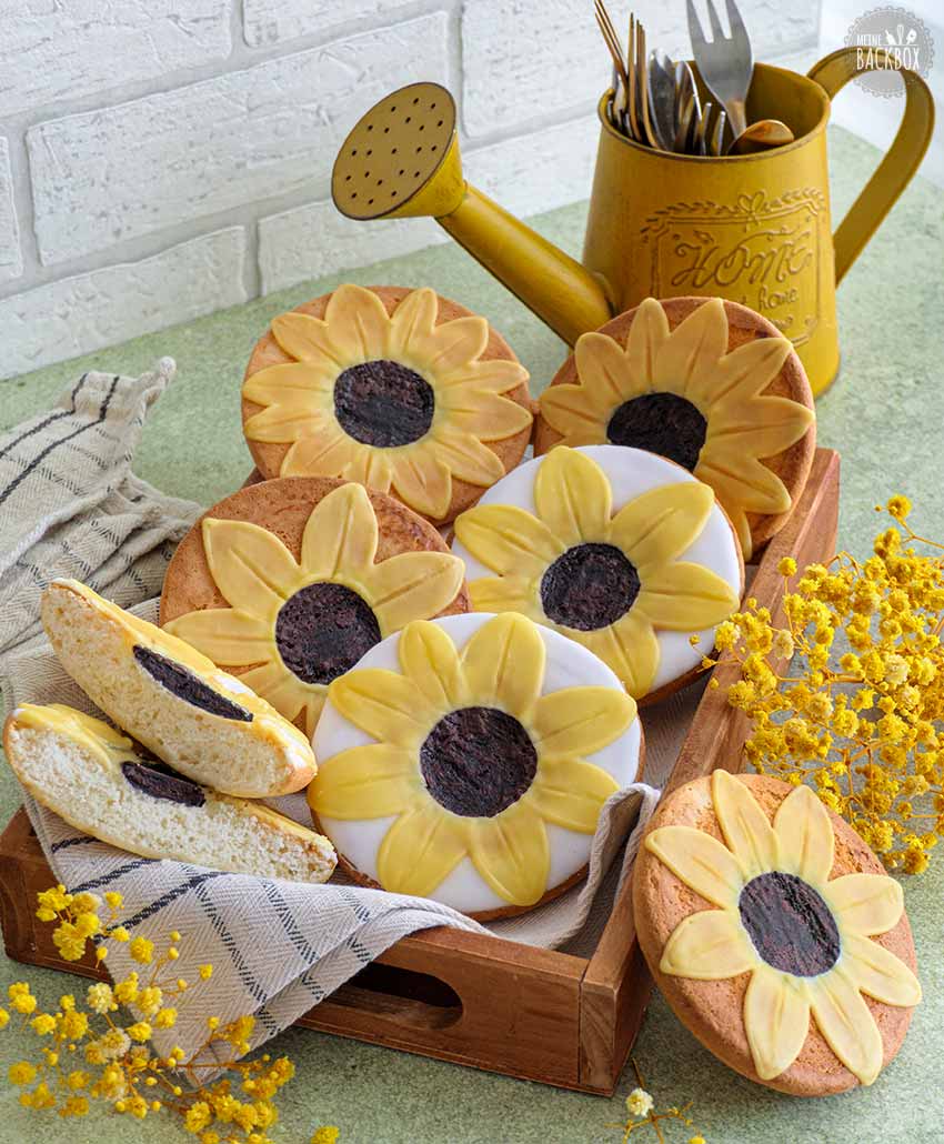 Sonnenblumen Amerikaner mit Schokopudding-Kern