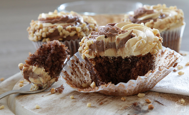 Haselnuss Nutella Karamell Cupcakes Glutenfrei