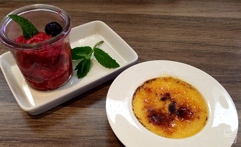 Creme brulee Kirschsorbet Prep&Cook