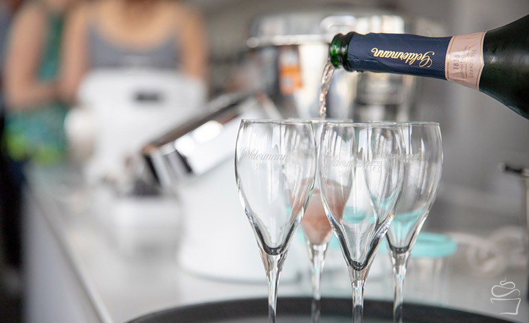 Sekt beim Blogger Treffen