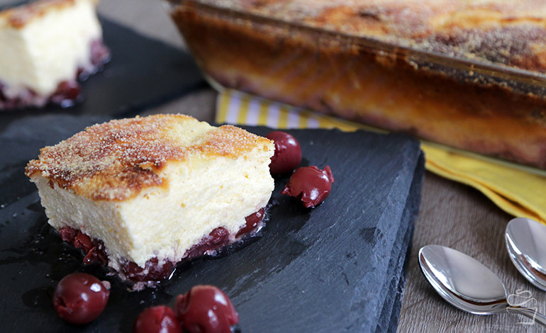 Quarkauflauf mit Kirschen