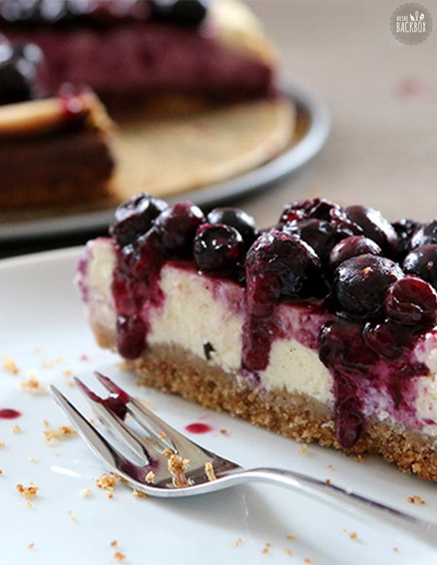 White Chocolate Cheesecake mit Blaubeeren